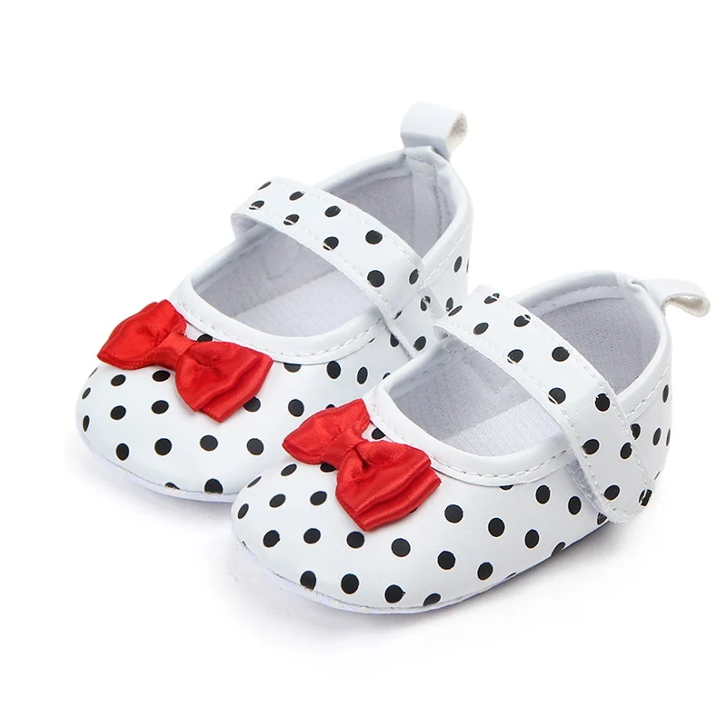 

Baby Girl Shoes Polka Dots PU Baby Shoes Princess Sole Anti-slip Party Baby Girls First Walker