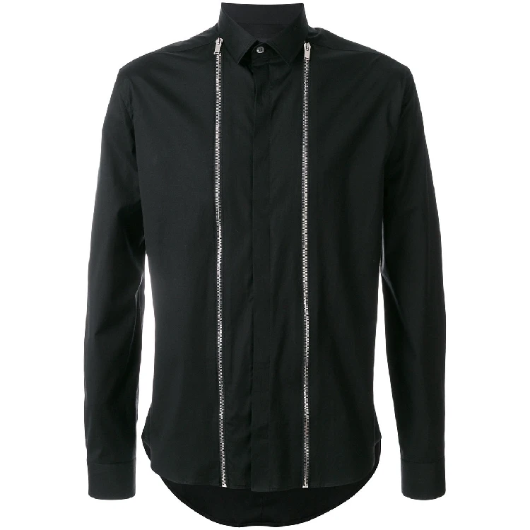 S-6XL! Большой для мужчин's рубашки для мальчиков 2019 оригинальный дизайн шить мужчин рубашка черный тонкий молния мужчин куртка