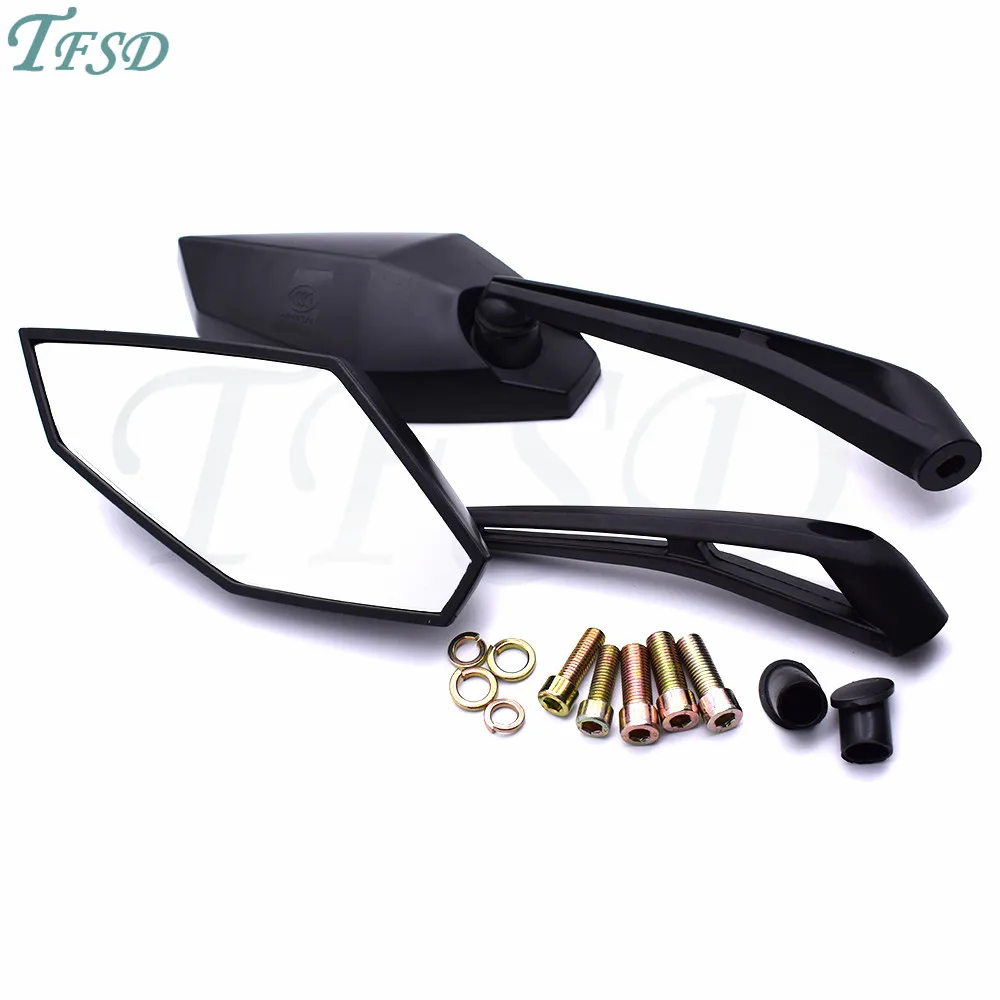 

Black Motorcycle Rear View Mirrors Universal Mirror 8mm 10mm for Honda Suzuki Yamaha Kawasaki Aprilia zongshen