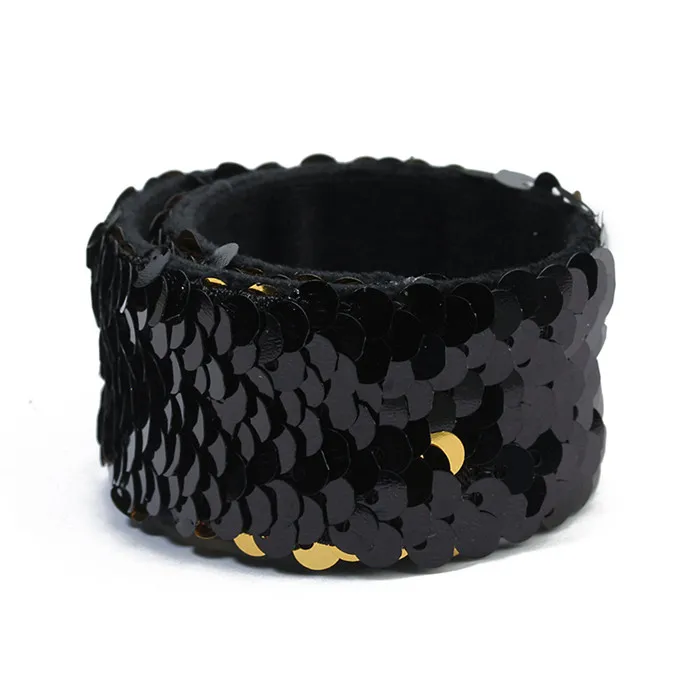Louleur 8 цветов Новая мода на заказ персонализированный Русалка браслет с блестками двойной оба цвета рыбьей чешуи браслет из блесток для женщин - Окраска металла: black gold