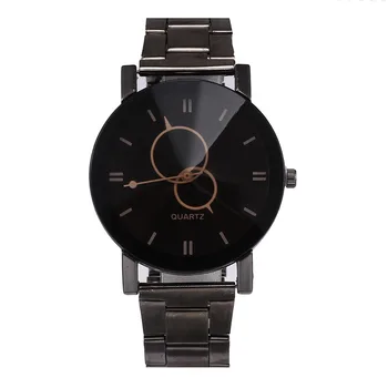 

Hot Sale Brand Geneva Creative Couple watches Men stainless steel Sport Watch Women Casual quartz watch high-grade Clock black