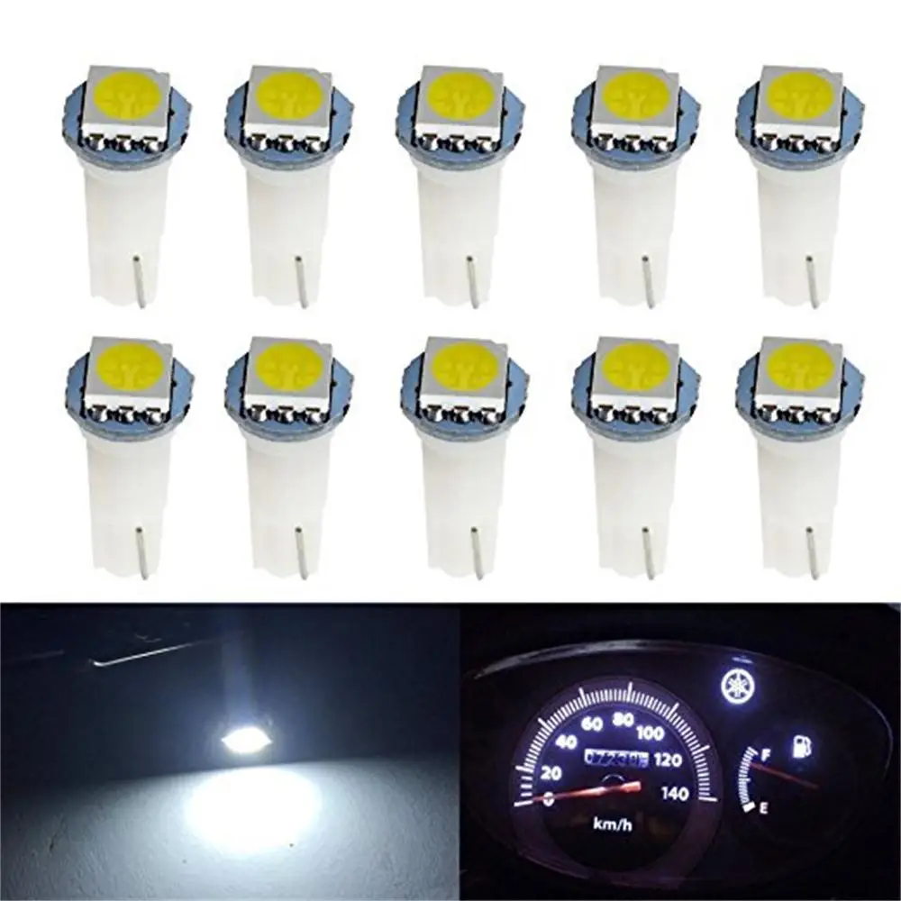 DIN 10X T5 5050 1SMD 12V автомобильные лампы освещения приборов Авто Клин светильник Led для приборной панели Калибровочные лампы белый красный синий зеленый желтый