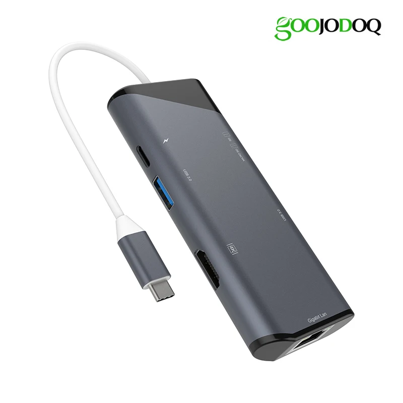USB Type C к HDMI 4K Gigabit Ethernet адаптер RJ45 SD TF кардридер 3 0 HUB Combo с PD для Macbook Pro 2018|USB-хабы| |