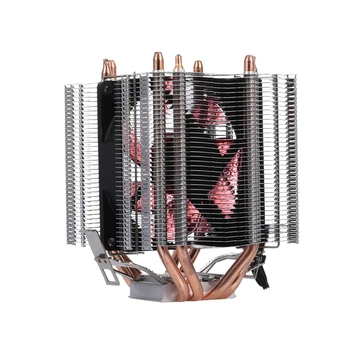 

CPU Cooler Heatsink 4 Heatpipe 2 Fans Quiet Heatsink Radiator Computer Cooling Fan for Intel 775/115x/AMD LED Blue Light
