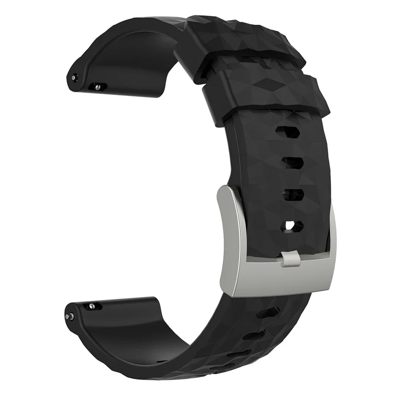 24 мм ремешок для часов Силиконовые смарт-часы с заменой ремешка браслет для Suunto Spartan Sport наручные Hr Baro Multisport gps - Цвет: Черный