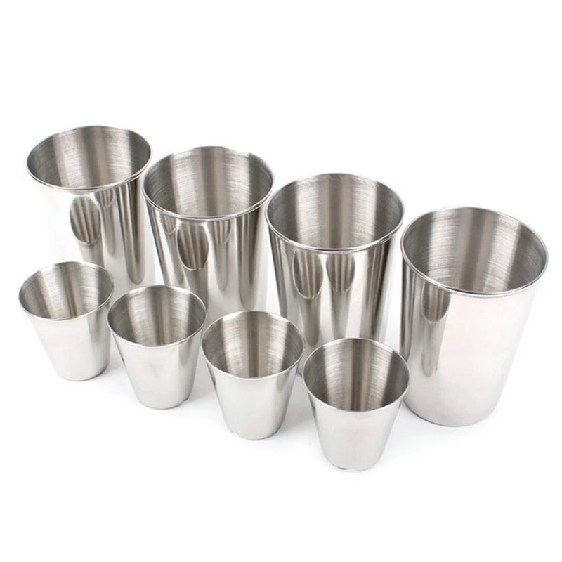 

4pcs/set Stainless Steel Cups Outdoor Travel Tableware Drinkware Wine Beer Whiskey Cups