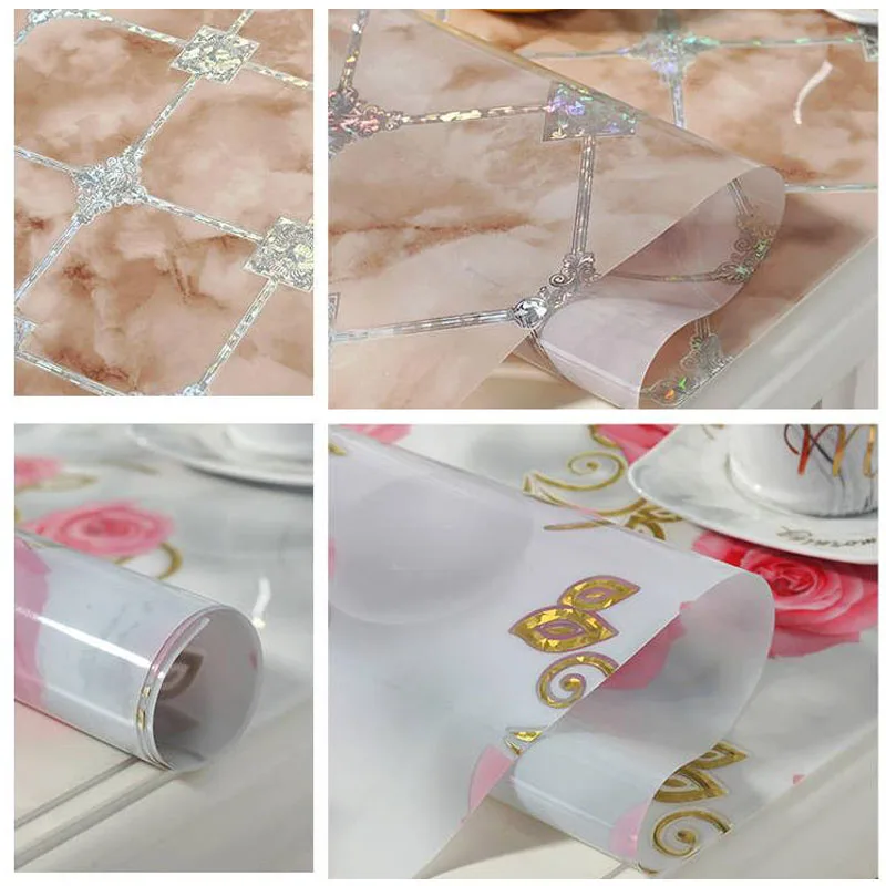  Luxury Nordic style party table decoration mat Imitation marble tablecloth plastic pad PVC waterpro