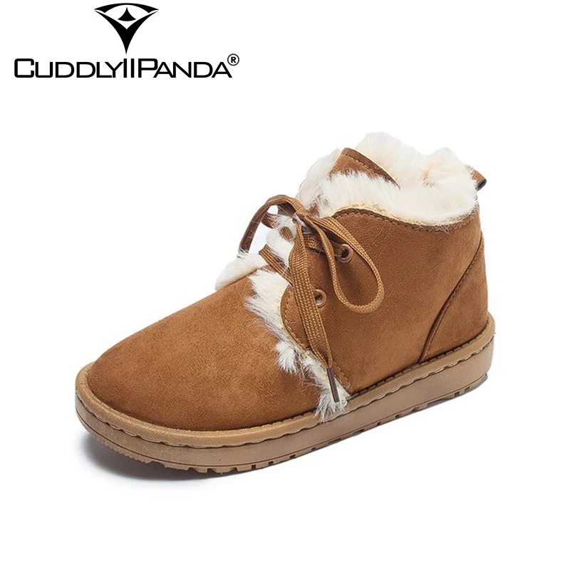 CuddlyIIPanda Новое поступление 2019 женские зимние ботинки с оборками пушистые
