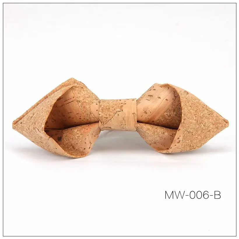 Пробка деревянный галстук-бабочка галстуки Мужская Новинка ручной работы твердый галстук-бабочка для мужчин свадебные аксессуары для вечеринок галстук - Цвет: MW-006-B