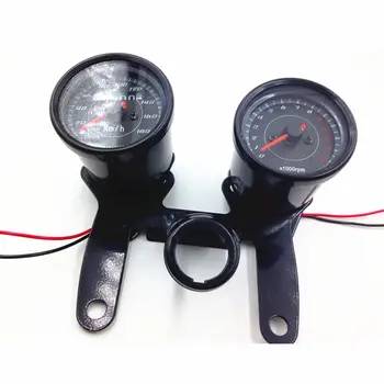 

Universal Motorcycle Black Surface 12V LED Tachometer Tacho Gauge Odometer Speedometer Gauge Cafe Racer Bobber