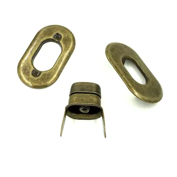 50Pcs Retro Bronze Tone Metal Oval Purse Twist Turn Lock DIY Purse Bag Handbag Clasps 37x21mm osmond fashion women butterfly tone handbag bag accessories purse twist turn lock snap clasps closure for bag diy buckle