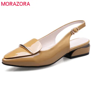 

MORAZORA 2020 new arrival pumps women shoes simple buckle summer shoes party wedding shoes comfortable square heels single shoes