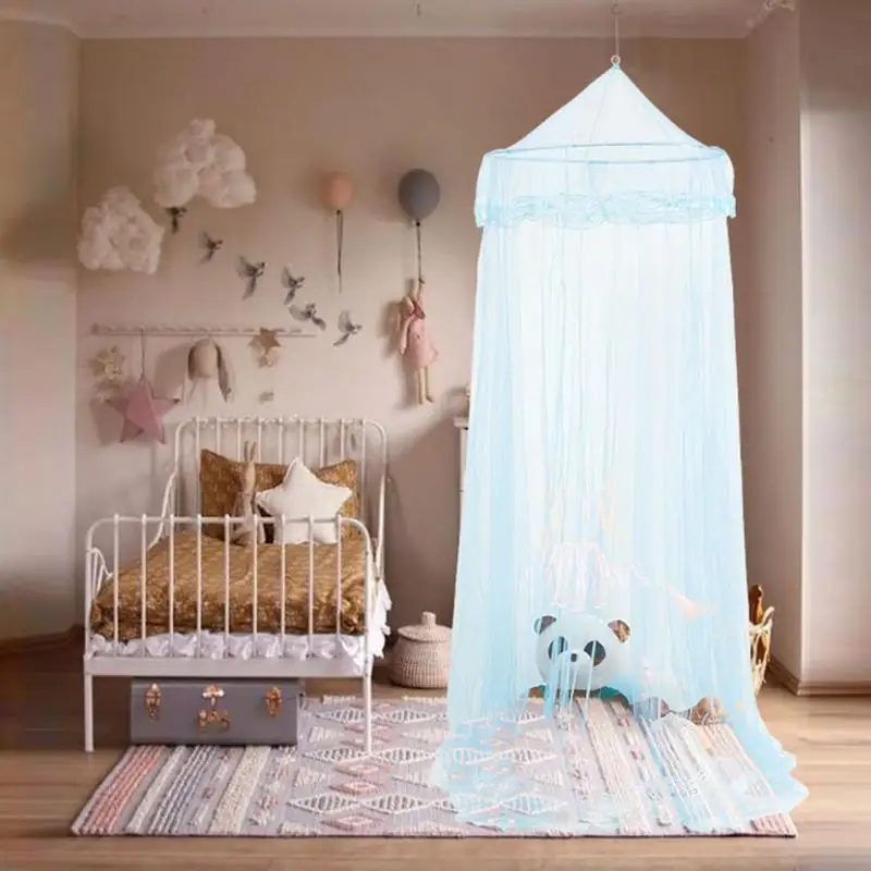 Простая подвесная балдахин детская кровать с противомоскитной сеткой купольная игровая напольная покрывало для кроватки сетка для
