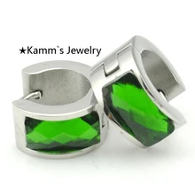 Модные акриловые серьги brinco подарки зеленые серьги-кольца серебряные ювелирные изделия из нержавеющей стали KE356