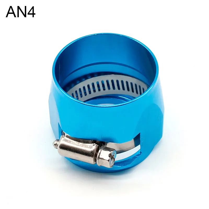 Car Accessories Oil Fuel Hose Clamp Hex Finishers Aluminum Hose End Fitting Oil Water Pipe Adapter AN4 AN6 AN8 - Цвет: AN4 BLUE-2