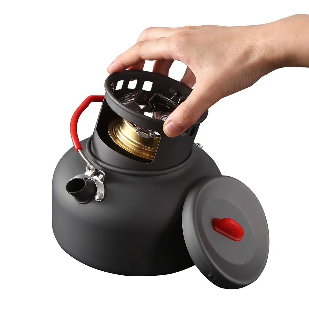 Alocs CW-K04 al aire libre hervidor de agua de viaje de Camping Picnic de utensilios de cocina de aluminio ultraligero 1.4L capacidad olla de agua tetera taza de café