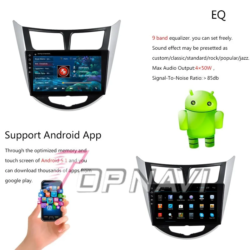 Perfect Topnavi 10.2" Quad Core Android 6.0 Car GPS Navigation for Hyundai Verna 2015 Autoradio Multimedia Audio Stereo,NO DVD In Dash 26