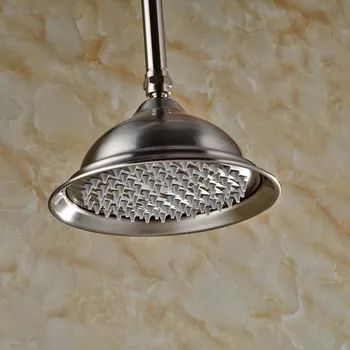 

Brushed Nickel 8" Round Rain Shower Head with Ceiling Mounted Shower Arm