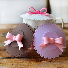 100 шт/партия милый силиконовый бантик анти-пылезащитный колпачок Крышка герметичная крышка для кофейной чашки новинка подарок