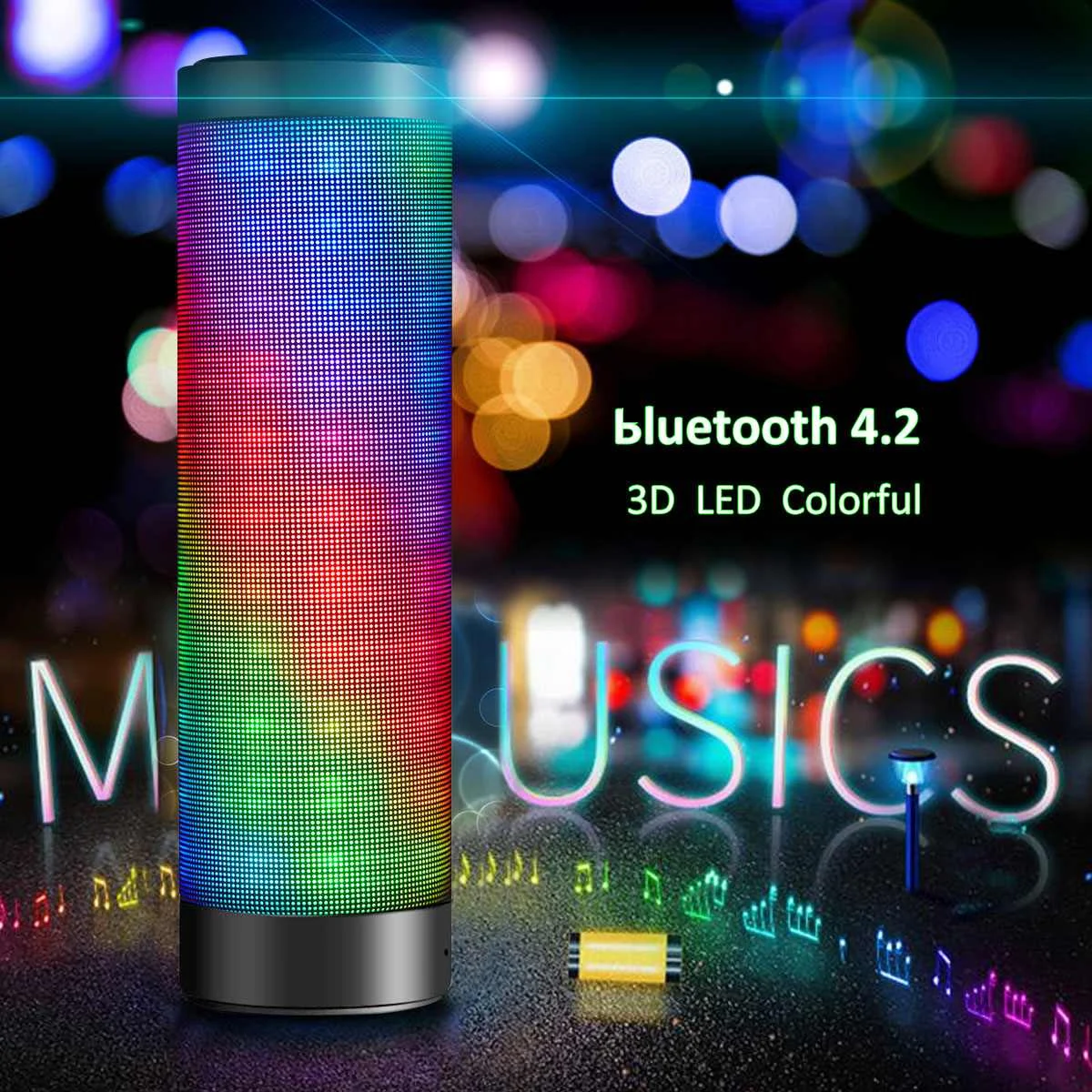 

Mini Portable 360 Degree Wireless bluetooth Speaker 3D LED Light HIFI Stereo Sound Speakers for Outdoor Sports Gifts
