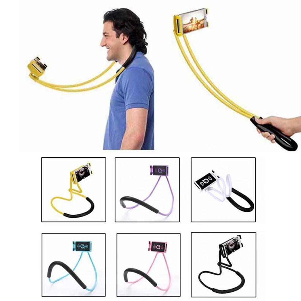 

Lazy Neck Phone Holder Stand Flexible Universal Holder for iPhoen 6 7 8 Samsung Galaxy S7 S8 Plus Xiaomi Mobile Car Phone Holder