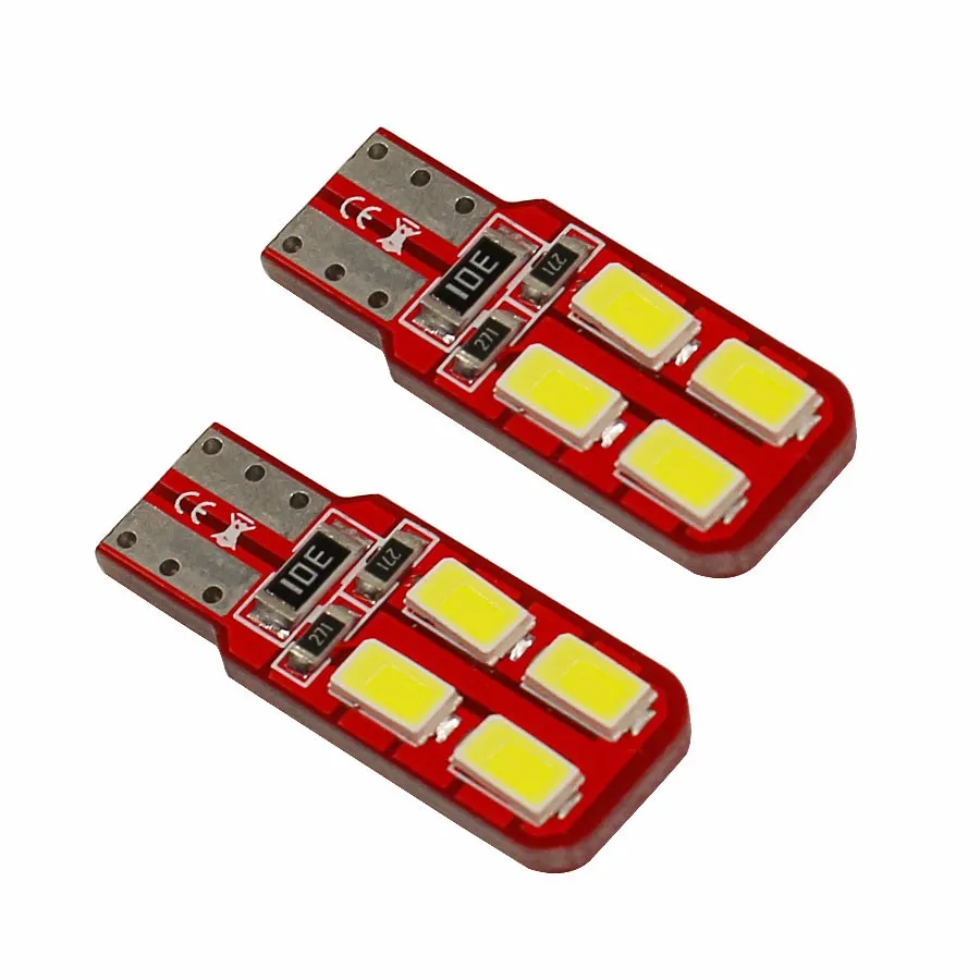 10 шт. Авто T10 194 W5W светодиодный 8 SMD 5630 5730 SMD лампа для номерного знака Внутренняя купольная карта светильник CANBUS без ошибок