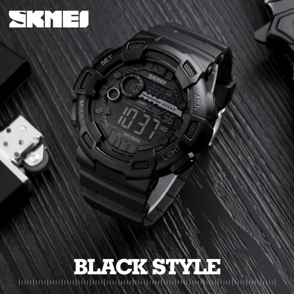 En Ligne Hommes Silicone Sport Montre SKMEI Chaude Top Marque Hommes Digtial Montres Étanche Militaire Montre Bracelet Électronique Mâle Horloge Reloj