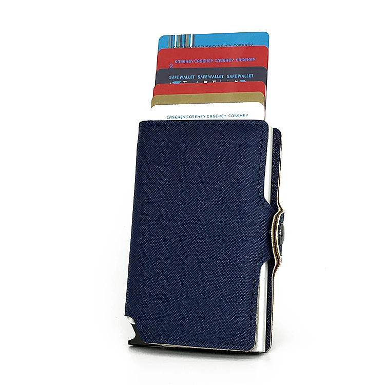 Casekey роскошный мужской кожаный кошелек умный минималистичный Rfid блокирующий тонкий кошелек с карманом для монет