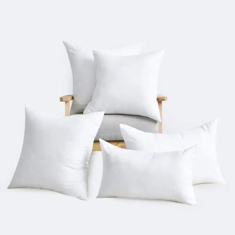 

Brushed Fabric Soft Decorative White Square Pillow Inserts Vacuum Compression Hypoallergenic Stuffer For Throw Cushion