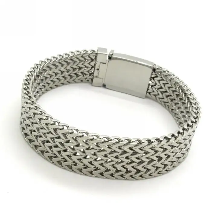Promotion Whole 16mm Mens Silver Charm Snake Bracelet Promotion Whole 16mm Mens Silver Charm Snake Bracelet Gothic Stainless Steel 4 Layer Twins Chain Best Gift New In Link Bracelets
