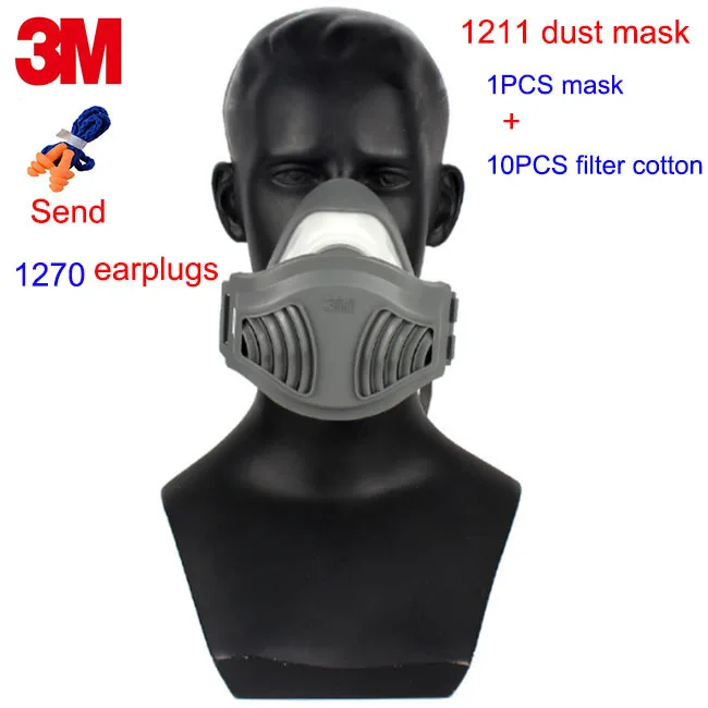 

3M 1211 respirator dust mask KN90 particulates respirator mask against dust pollen PM2.5 microorganism filter mask