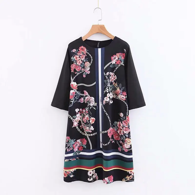 Hot sale XZ45-1940 European and American Fashion Wind Printed Dresses | Женская одежда