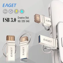 Лучший флеш-накопитель, новинка EAGET V90, OTG, 16 ГБ, 32 ГБ, 64 ГБ, Usb карта памяти, флеш-накопитель, OTG, флешка 3,0, USB флешка, OTG, USB флеш-накопитель