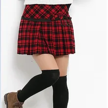 Осенние модные популярные Стильные плиссированные короткие юбки женская красная шотландская юбка клетчатая юбка в шотландскую клетку Студенческая юбка для девочек-подростков