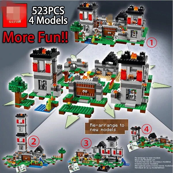 NEW font b LEPIN b font minecrafted series The Fortress model Building Blocks set Classic Compatible