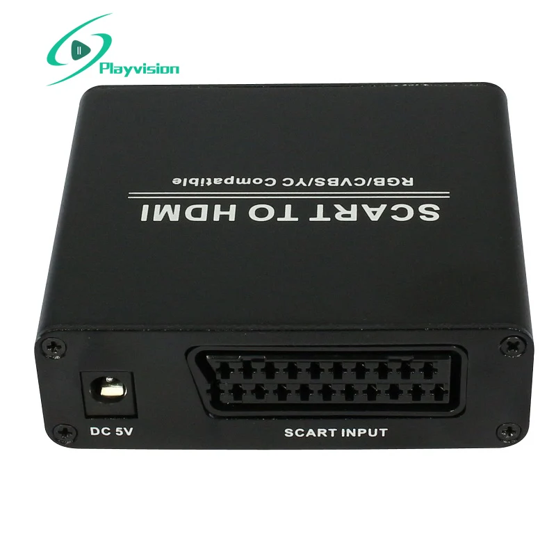PLayvision SCART to HDMI audio Scaler Box Scales up SCART to HDTV resolution up to1080p Support input video systems NTSC/PAL