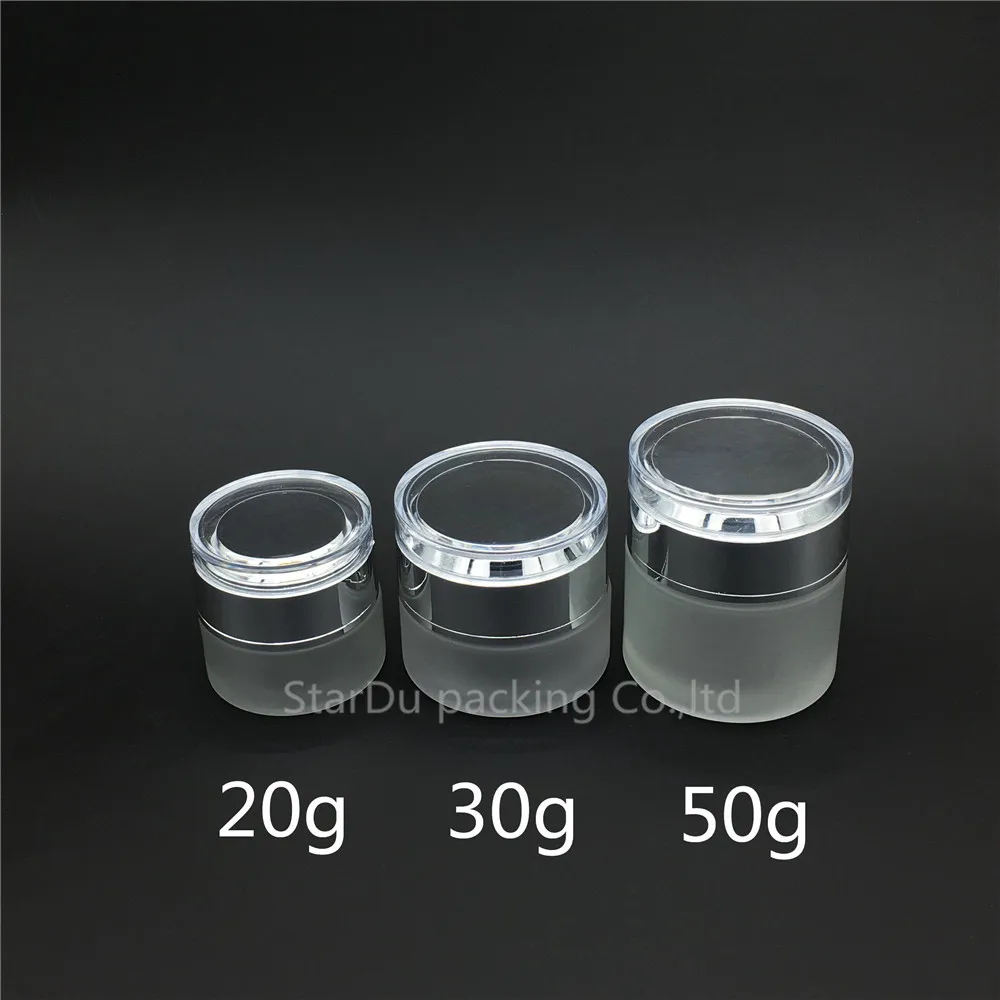High quality 20g 30g 50g Frosted Glass Cream Jar, Glass Jar For Eye