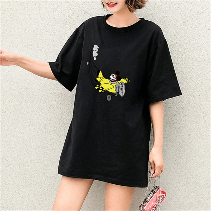 

2019 Tshirt Cute Mickey Mouse Cartoon Print Short Sleeve Harajuku Tops & Tees Fashion Casual Couple Sexy Cotton T Shirt Women