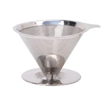 

Stainless Steel Mesh Coffee Filter Paperless Pour Over Cone Dripper Reusable