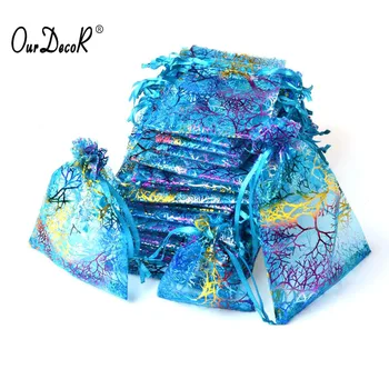 

100pcs/lot Party Organza Gift Bags Jewelry Bag Candy Pouch Favor Bags for Wedding Festive Party Supplies Candy pettegolezzi