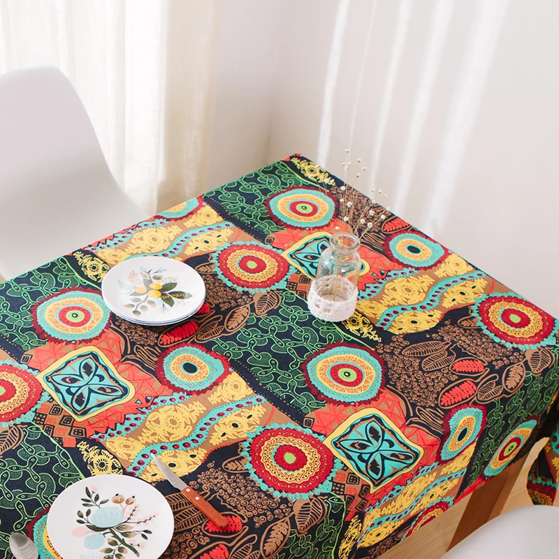 Free Shipping Sunflowers And Cotton Tablecloths Drape Size Can Be