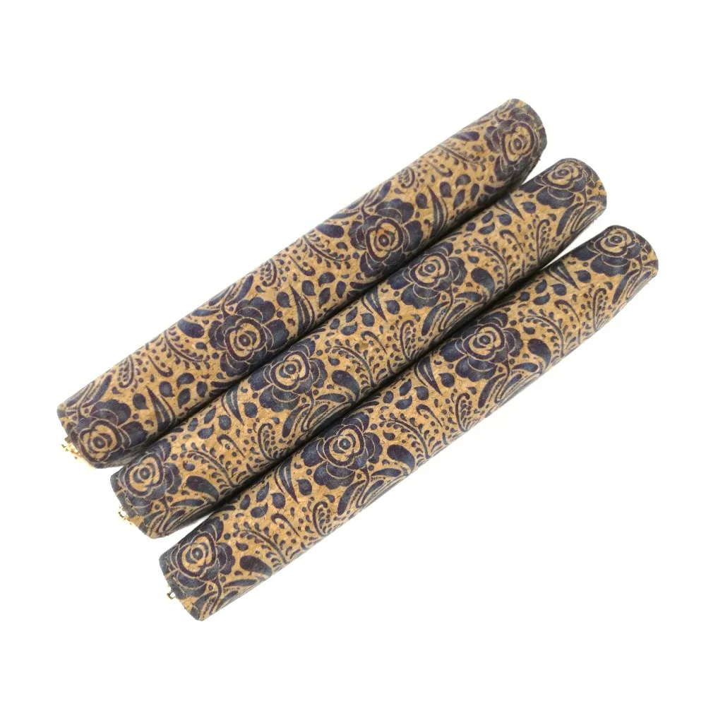 navy flower pattern women cork wallet vegan clutch