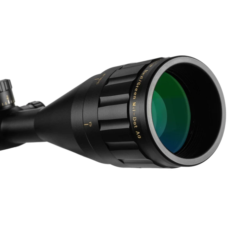 Comprar 4 16X50 Riflescope táctico Rifle alcance rojo verde azul punto vista Retical iluminado para caza alcance