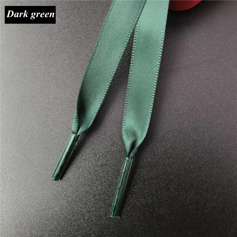 New 15 Color 1 cm Width Satin Silk Ribbon Shoelaces 80/100/120/150 CM Length Sneaker Sport Shoes Lace Drop Shipping S-2