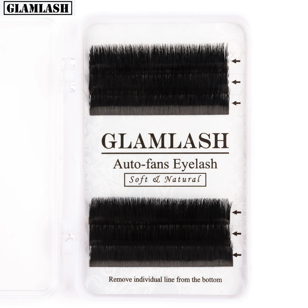 GLAMLASH 0 05 мм автоматические вентиляторы оптовая продажа ресниц для наращивания