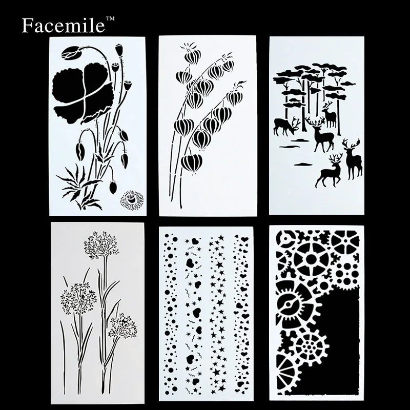 6PCS/SET Cake Stencil Bakery Tool Fondant Mold Bakeware Fondant Cake Stencil Template Mold 55007