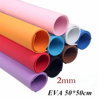 

2mm Thick 50*50cm PE Foam Paper Handmade Sheets Sponge Scrapbooking Crafts For Flowers DIY Gift Card Decor 5pc/Lot