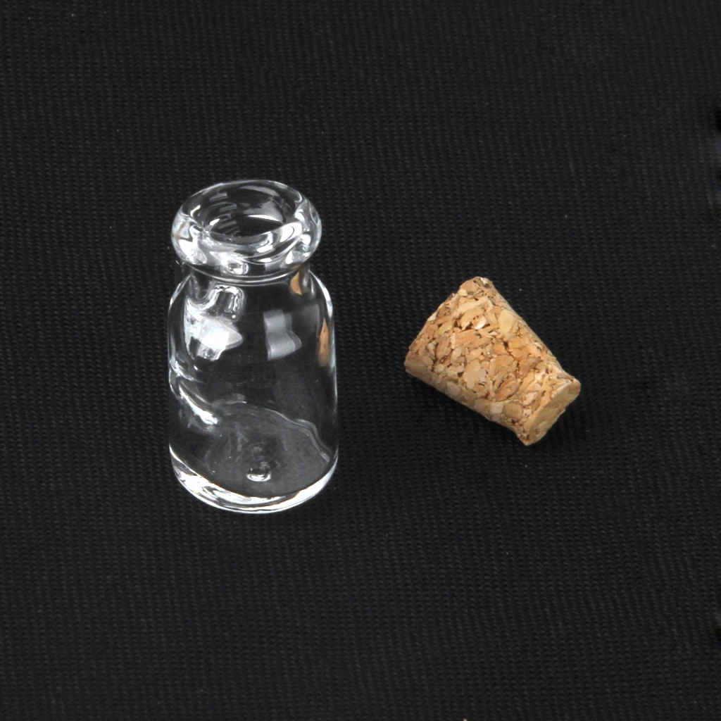 20 Pieces Glass Wishing Bottle Necklace Pendant Vials Charms Empty Bottles