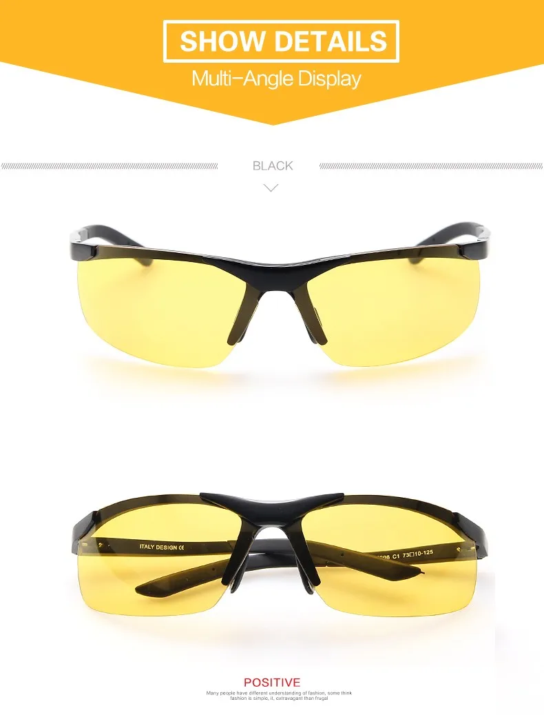 Ночное видение очки Для мужчин поляризованных солнцезащитных очков Брендовая Дизайнерская обувь оттенков с металлической пружины шарнира алюминия и магния солнцезащитные очки мужской