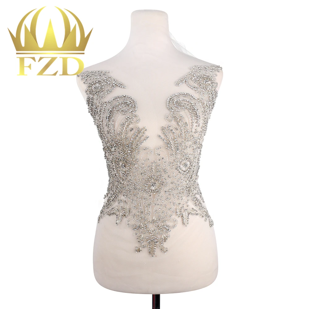 

FZD Elegant Clear Crystal Stone Patches Rhinestone beads for Wedding Dresses, Evening Dresses